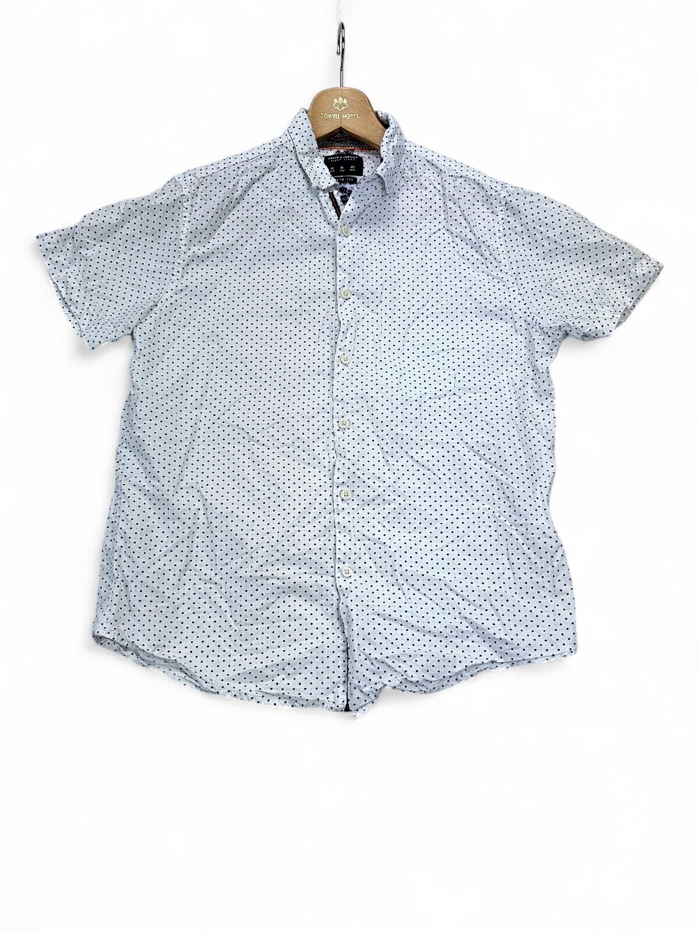 Denim & Flowers Men's Polka Dot Short Sleeve Button-Down M